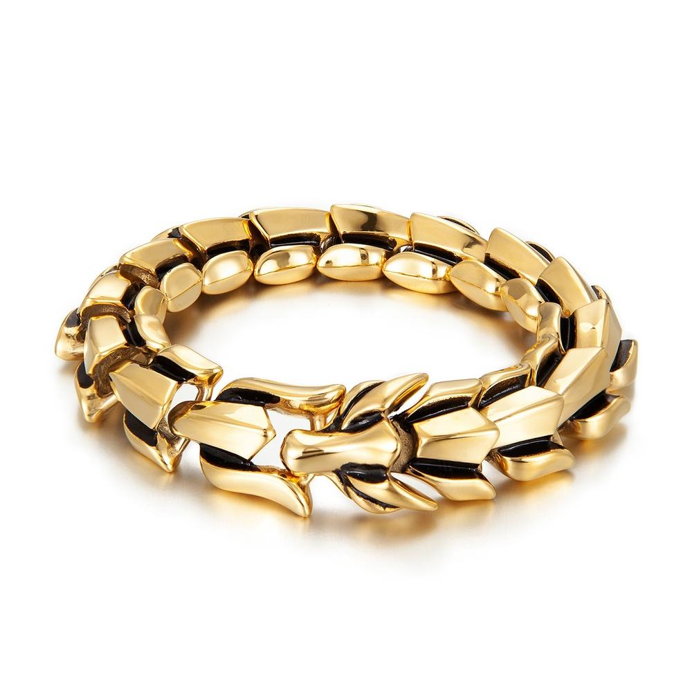 VEYENA Dragon Spine Titanium Steel Bracelet - Gold