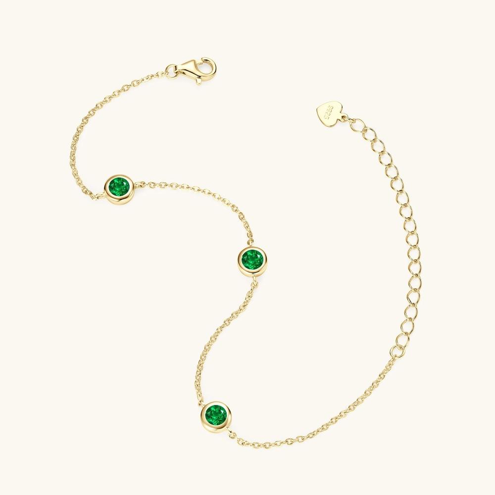 VEYENA Bezel Set Stone Chain Bracelet - Image 4