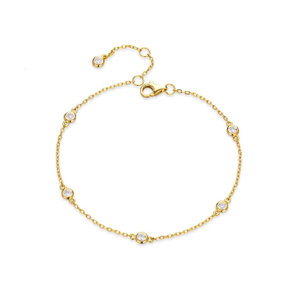 VEYENA Minimal Bezel CZ Chain Bracelet