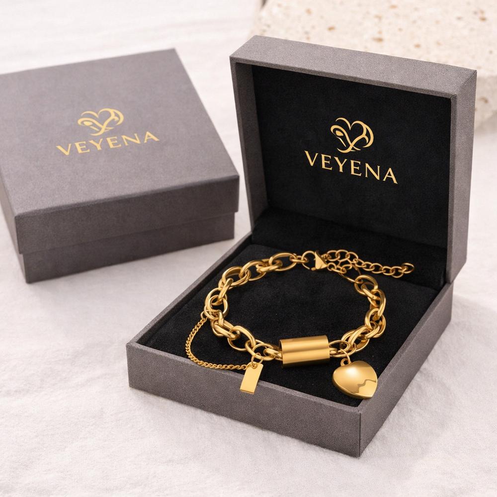 VEYENA Heart Lock Chain Bracelet - Image 5