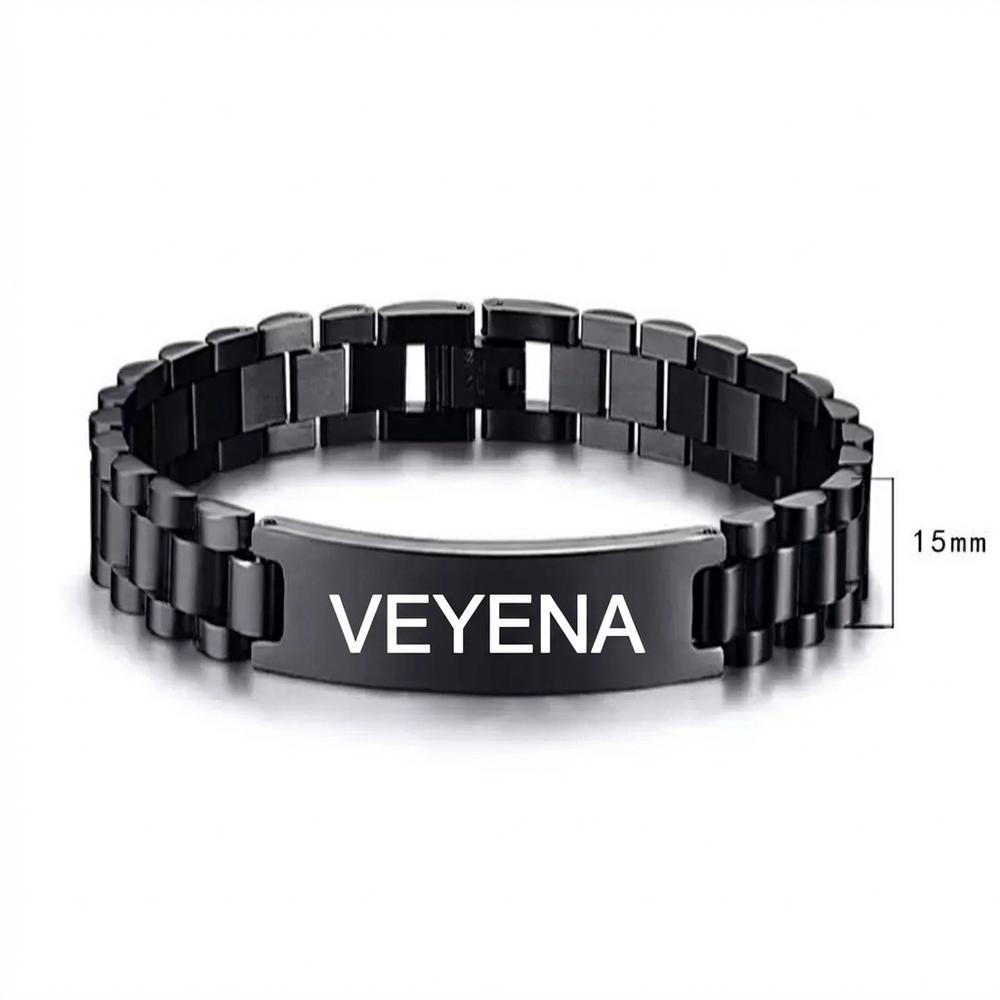 VEYENA Personalized ID Link Bracelet for Men - Details