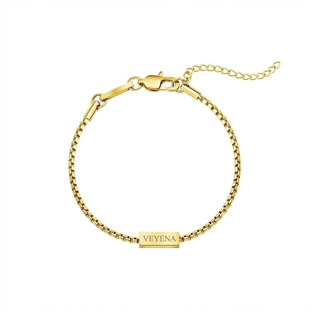 VEYENA Personalized Multi-Tag Chain Bracelet