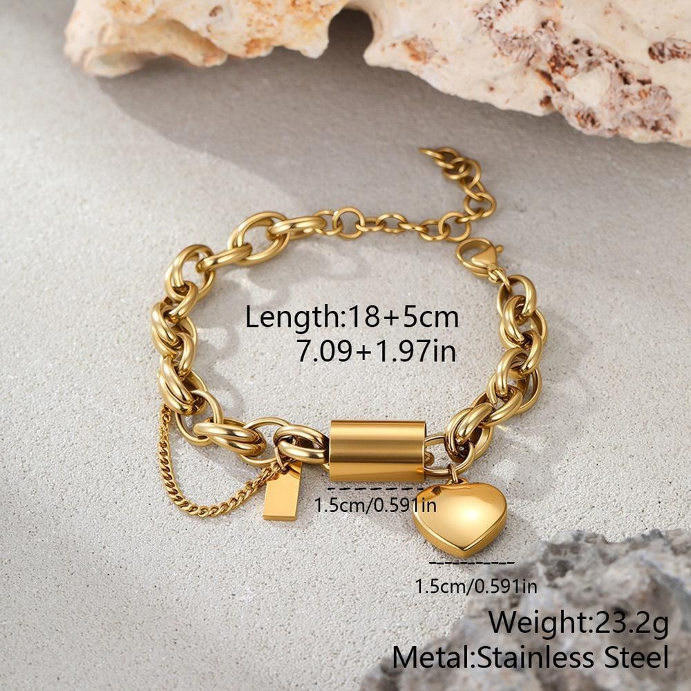 VEYENA Heart Lock Chain Bracelet - Image 4