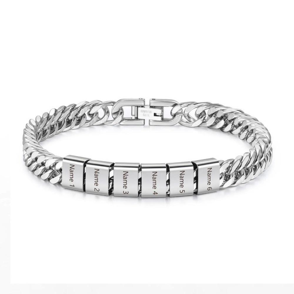 VEYENA Personalized Multi-Name Cuban Chain Bracelet for Men - Image 3