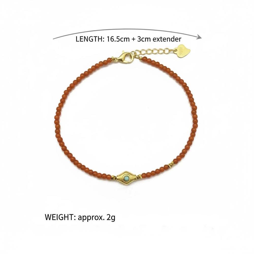 VEYENA Turquoise Red Agate Beaded Bracelet - Image 3