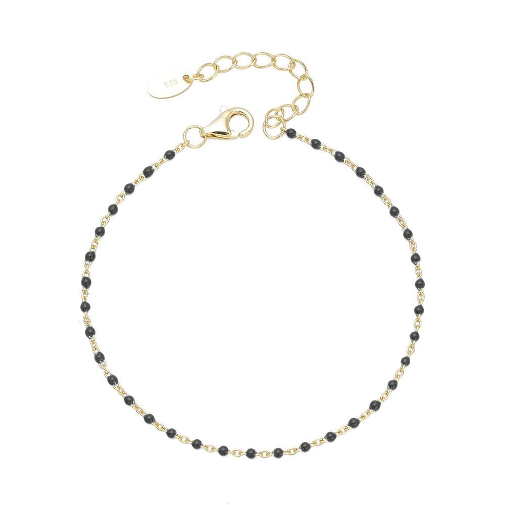 VEYENA Color Bead Chain Bracelet - Gold, Black