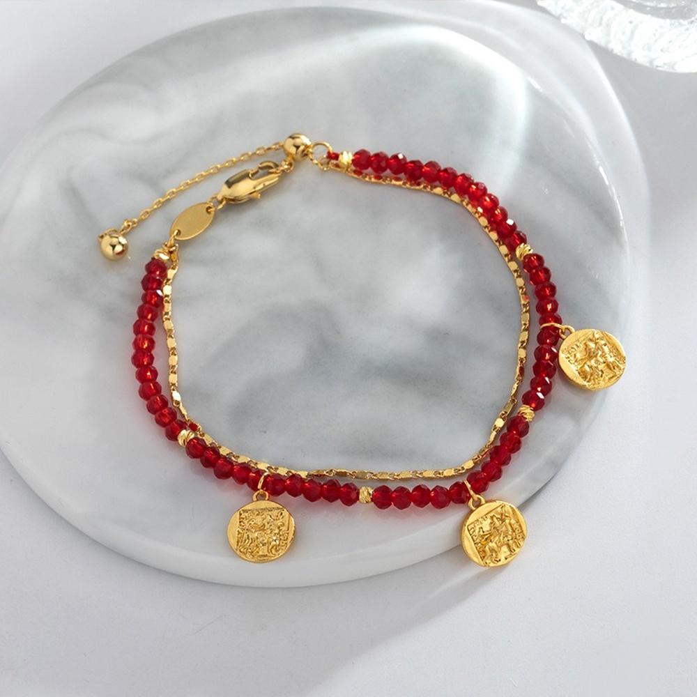 VEYENA Coin Charm Bead Bracelet - Image 4